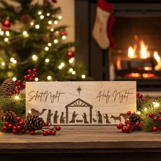 Nativity Scene Sign - Rustic Aura