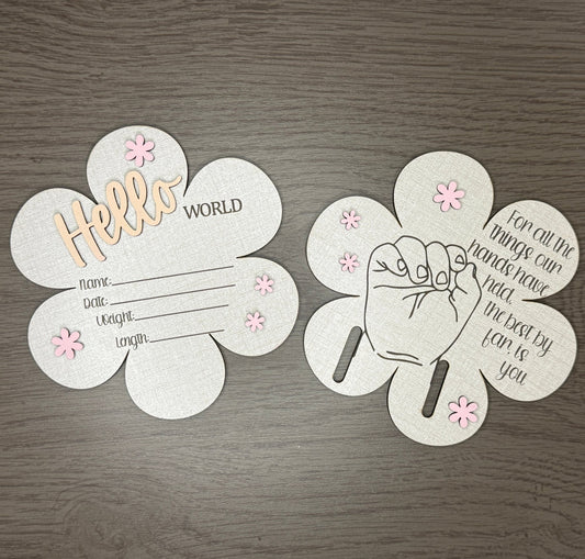 Floral Baby Milestone & Keepsake Set | 14 - Piece Engraved Wood Set - Rustic Aura