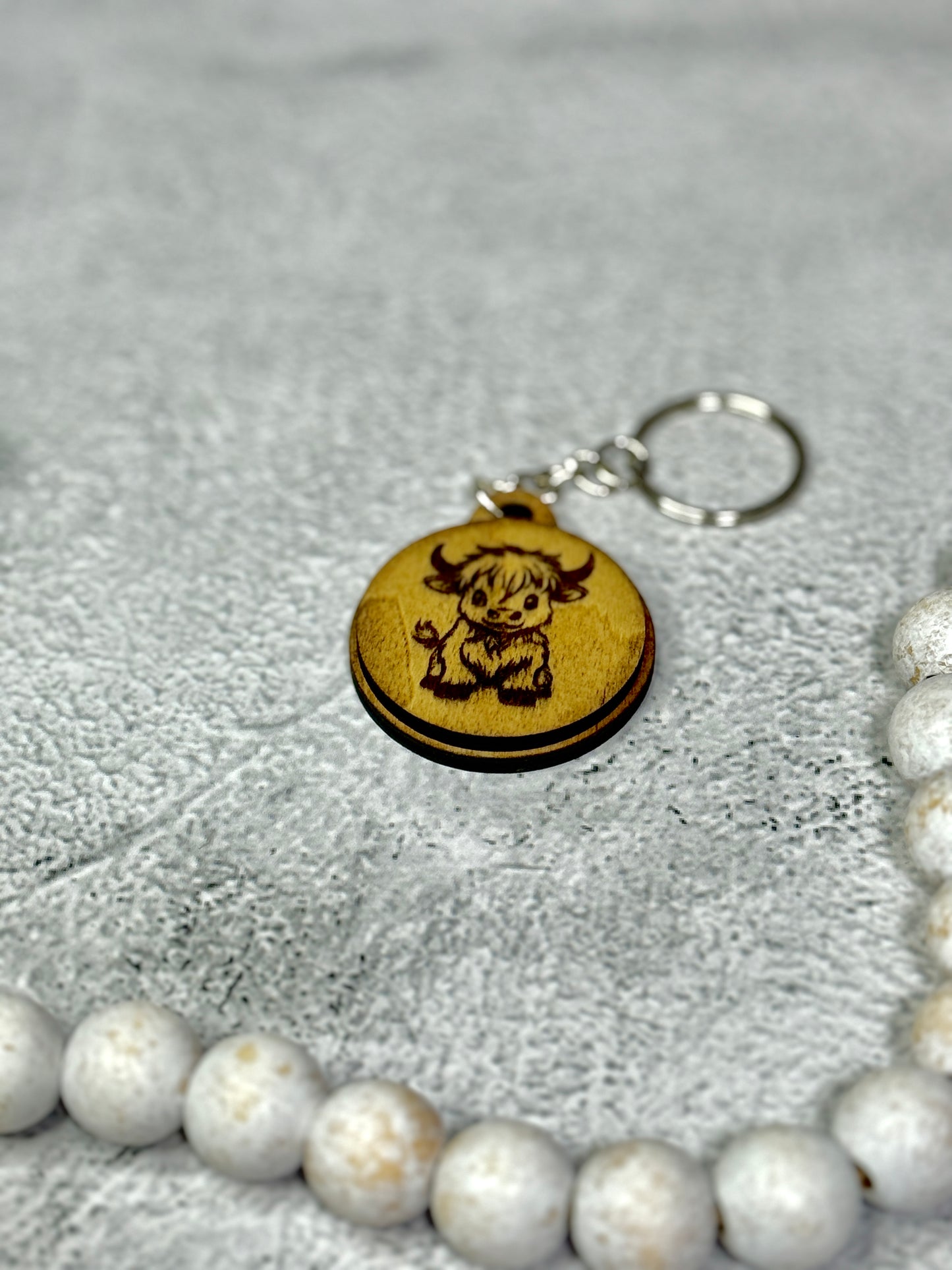 Baby Highland Cow Keychain