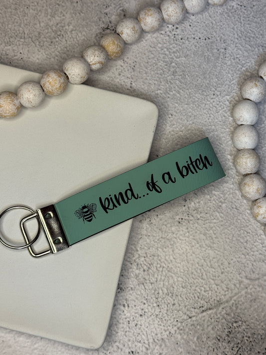 Custom Leatherette Wristlet Keychain