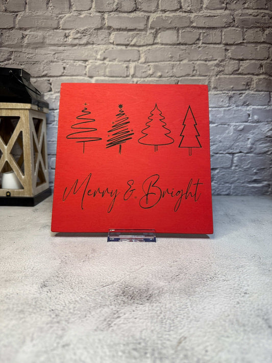 Merry & Bright Sign - Rustic Aura
