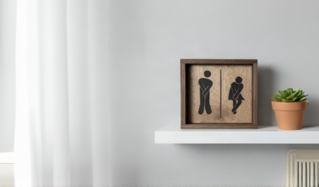 Funny "Gotta Go" Bathroom Sign | 7" x 7" Framed Wood Wall Art - Rustic Aura