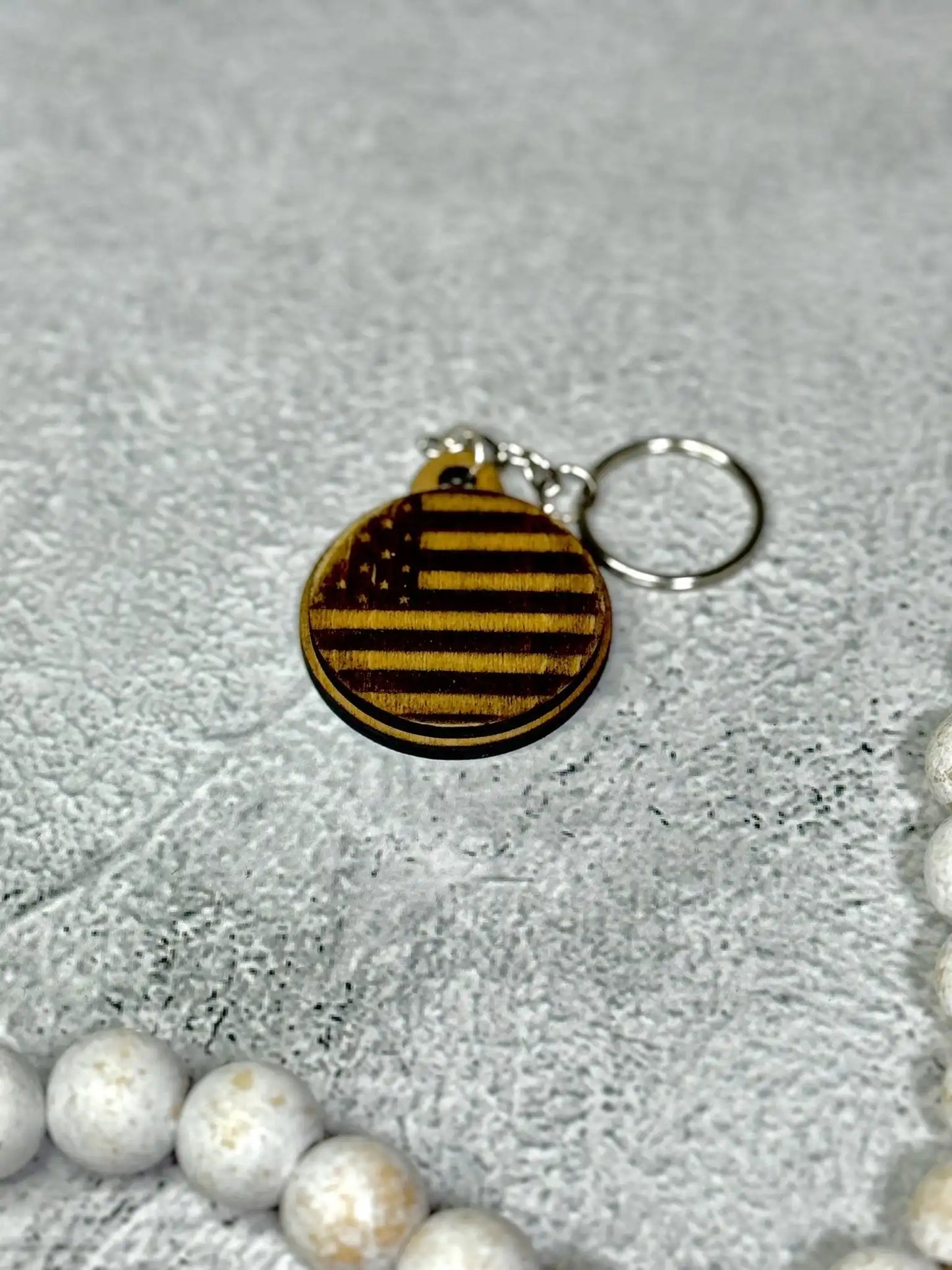 American Flag Keychain - Rustic Aura