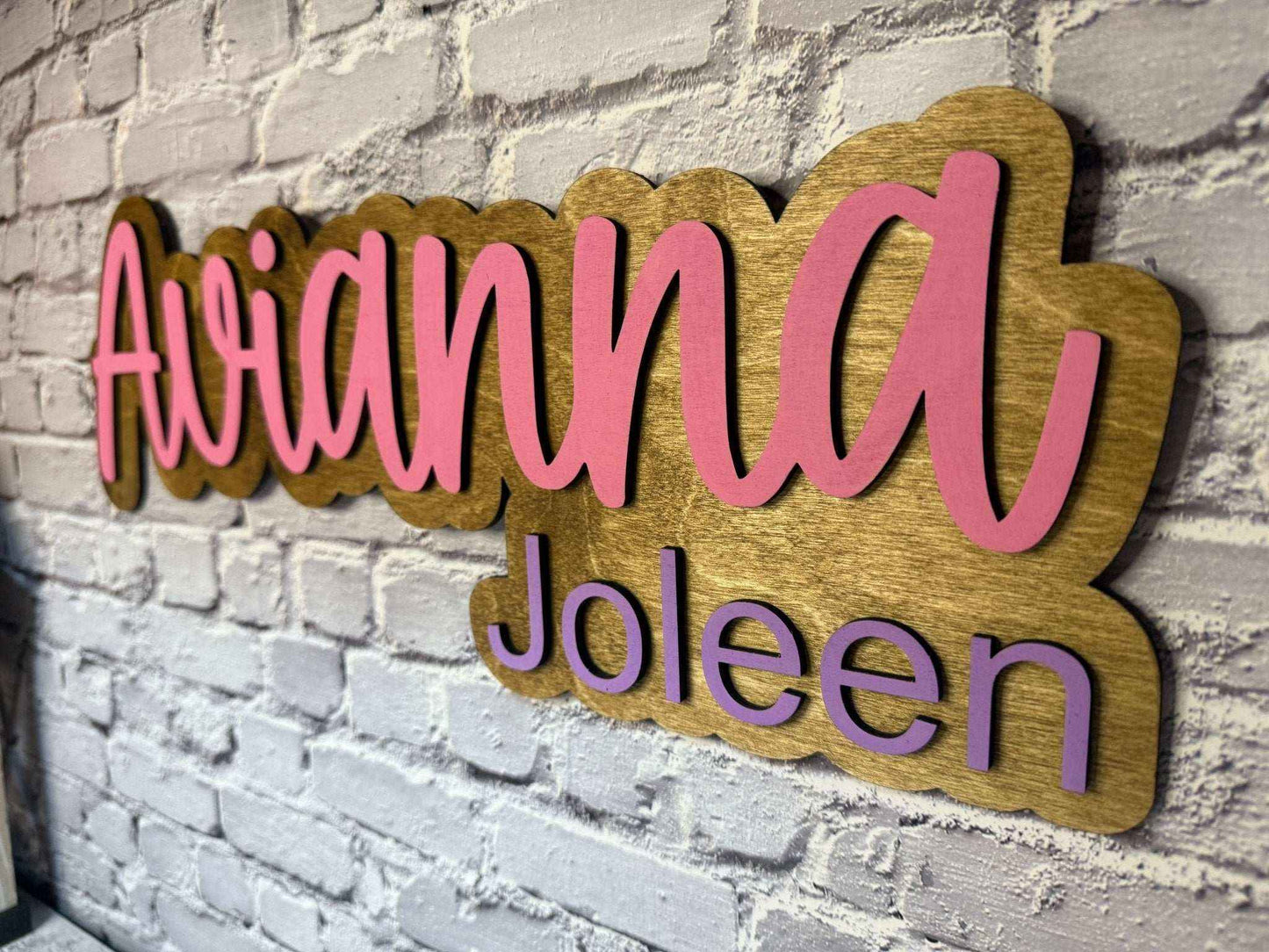 Personalized Layered Wood Name Sign | Custom 3D Wall Art for Nursery & Kids Rooms