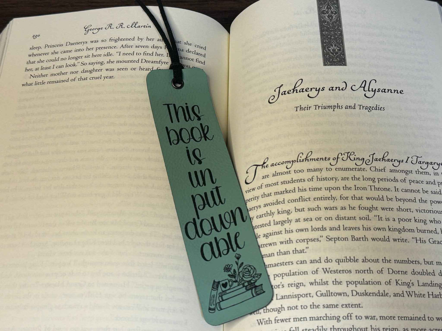 Leatherette Bookmark "Un-put-down-able" | Engraved Gift for Book Lovers