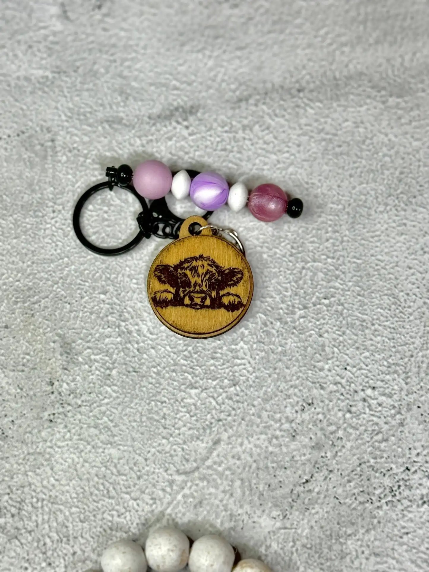 Peeking Cow Keychain - Rustic Aura