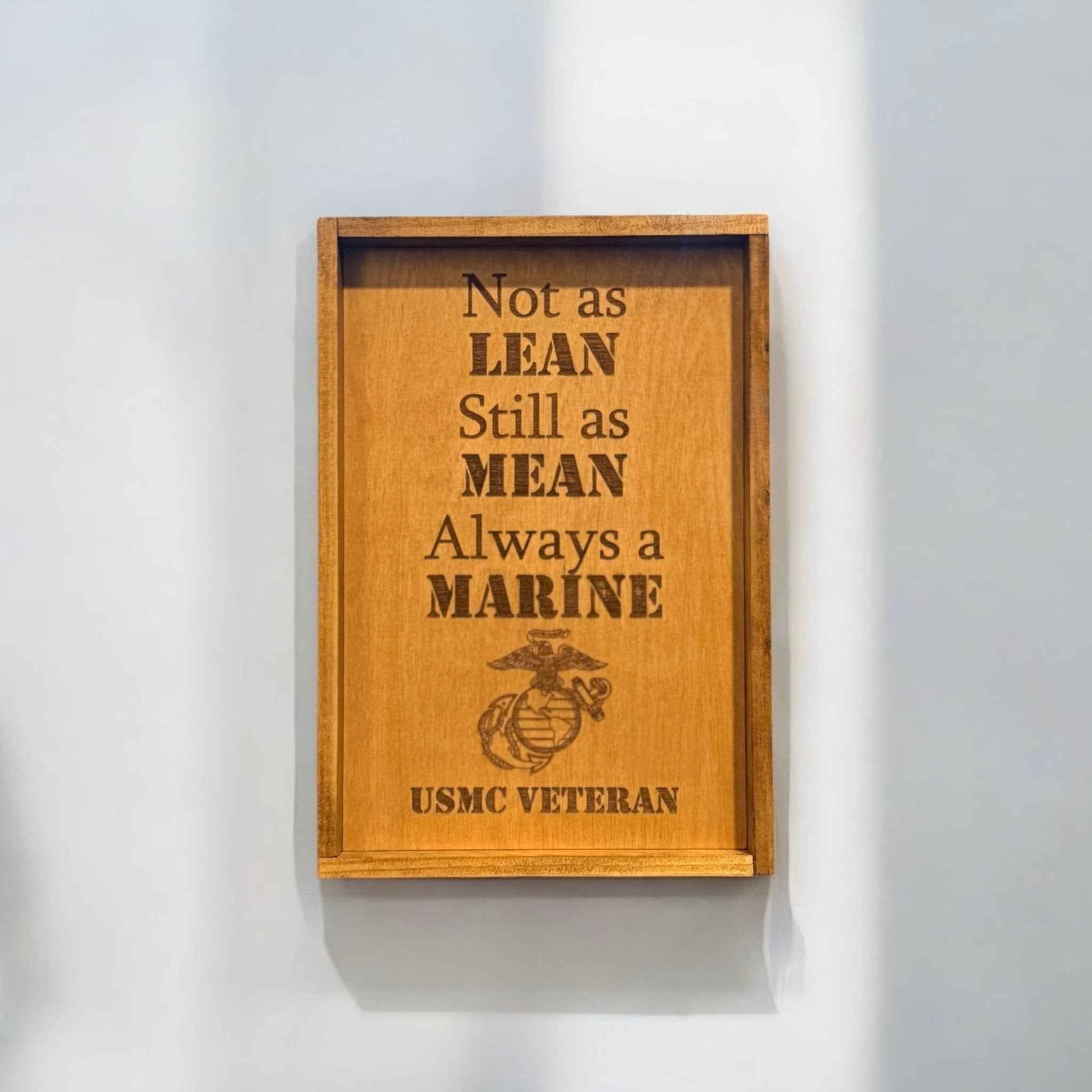 Wood USMC Veteran Laser Engraved Sign – Rustic Aura