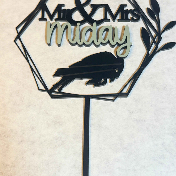 Mr. & Mrs. Wedding Cake Topper - Rustic Aura