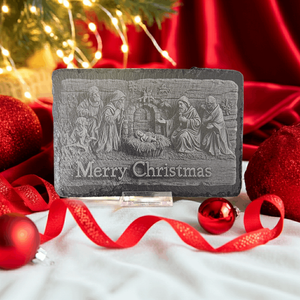 Nativity Scene Engraved Slate