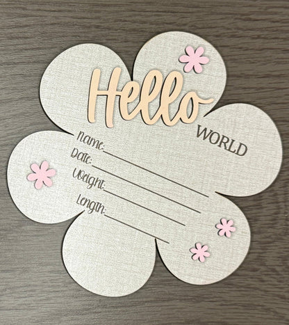 Floral Baby Milestone & Keepsake Set | 14 - Piece Engraved Wood Set - Rustic Aura