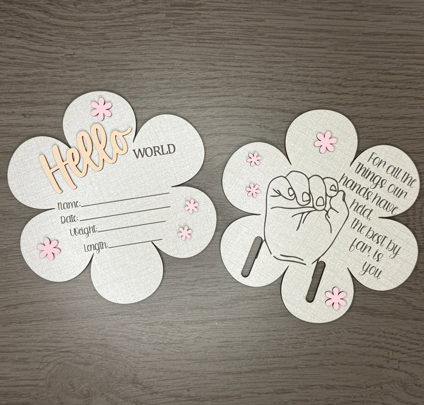 Floral Baby Milestone & Keepsake Set | 14 - Piece Engraved Wood Set - Rustic Aura