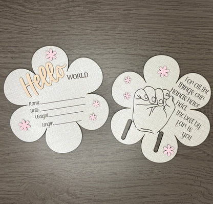 Floral Baby Milestone & Keepsake Set | 14 - Piece Engraved Wood Set - Rustic Aura