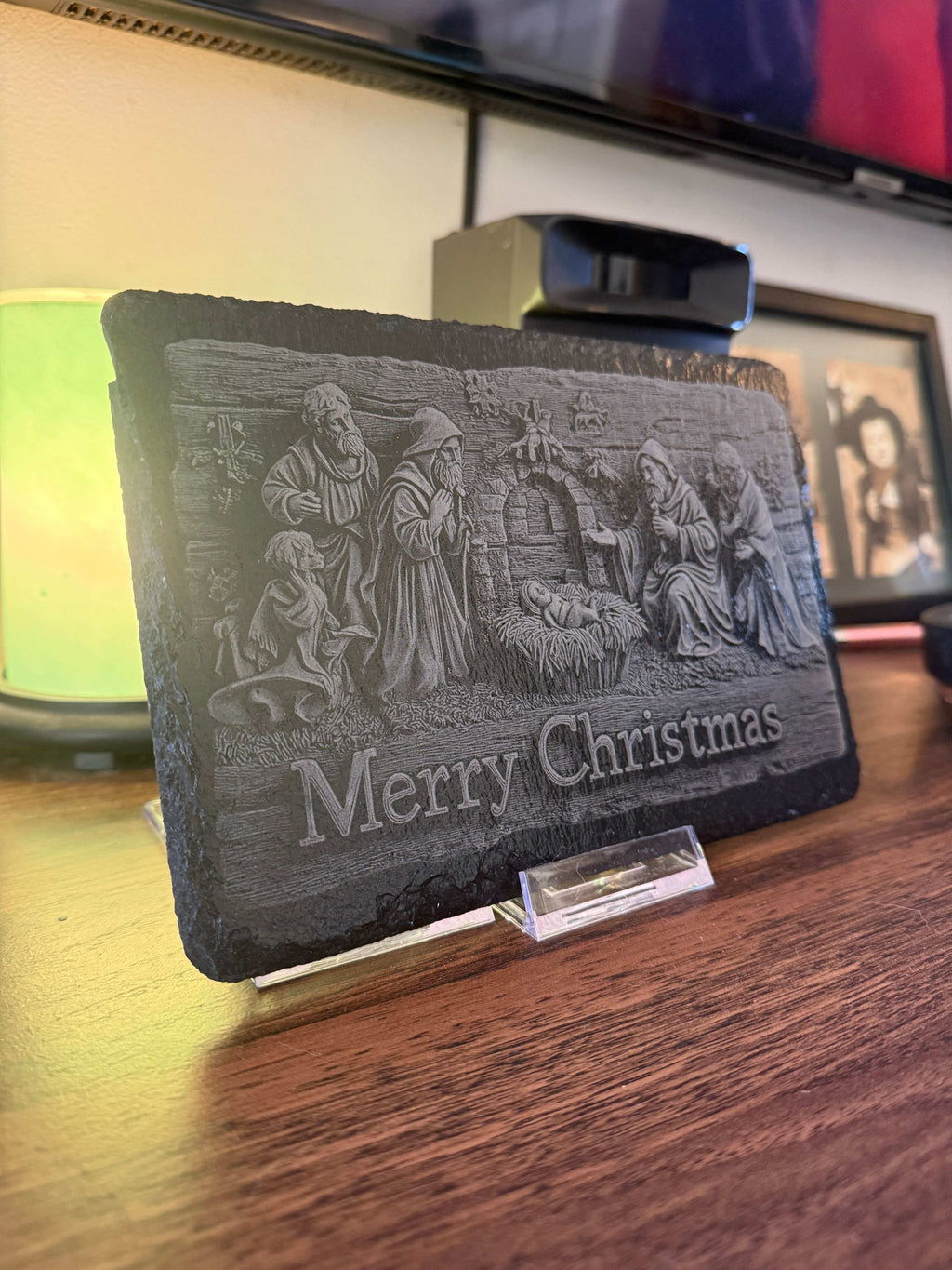 Nativity Scene Engraved Slate