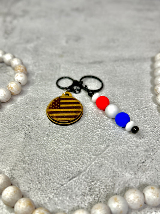 American Flag Keychain