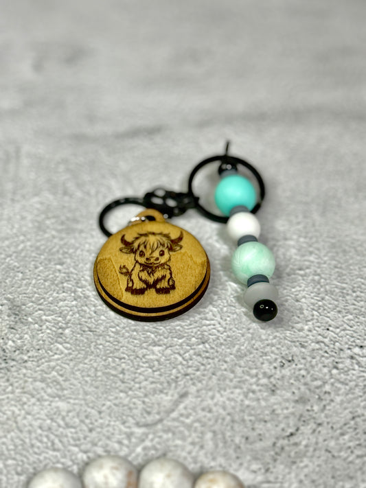 Baby Highland Cow Keychain