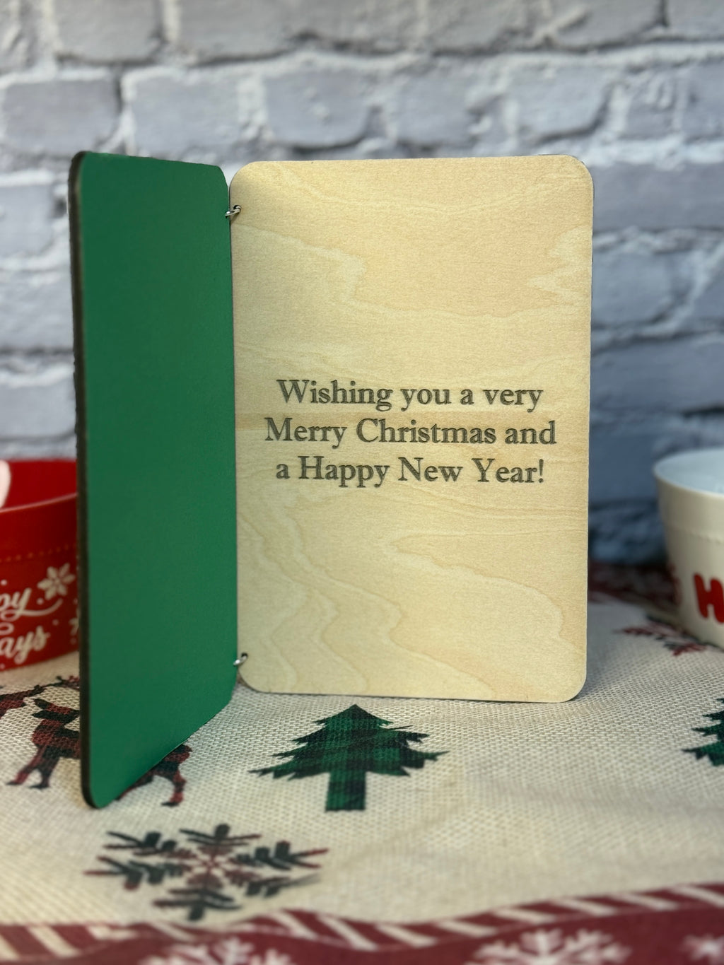 Wooden Christmas Card