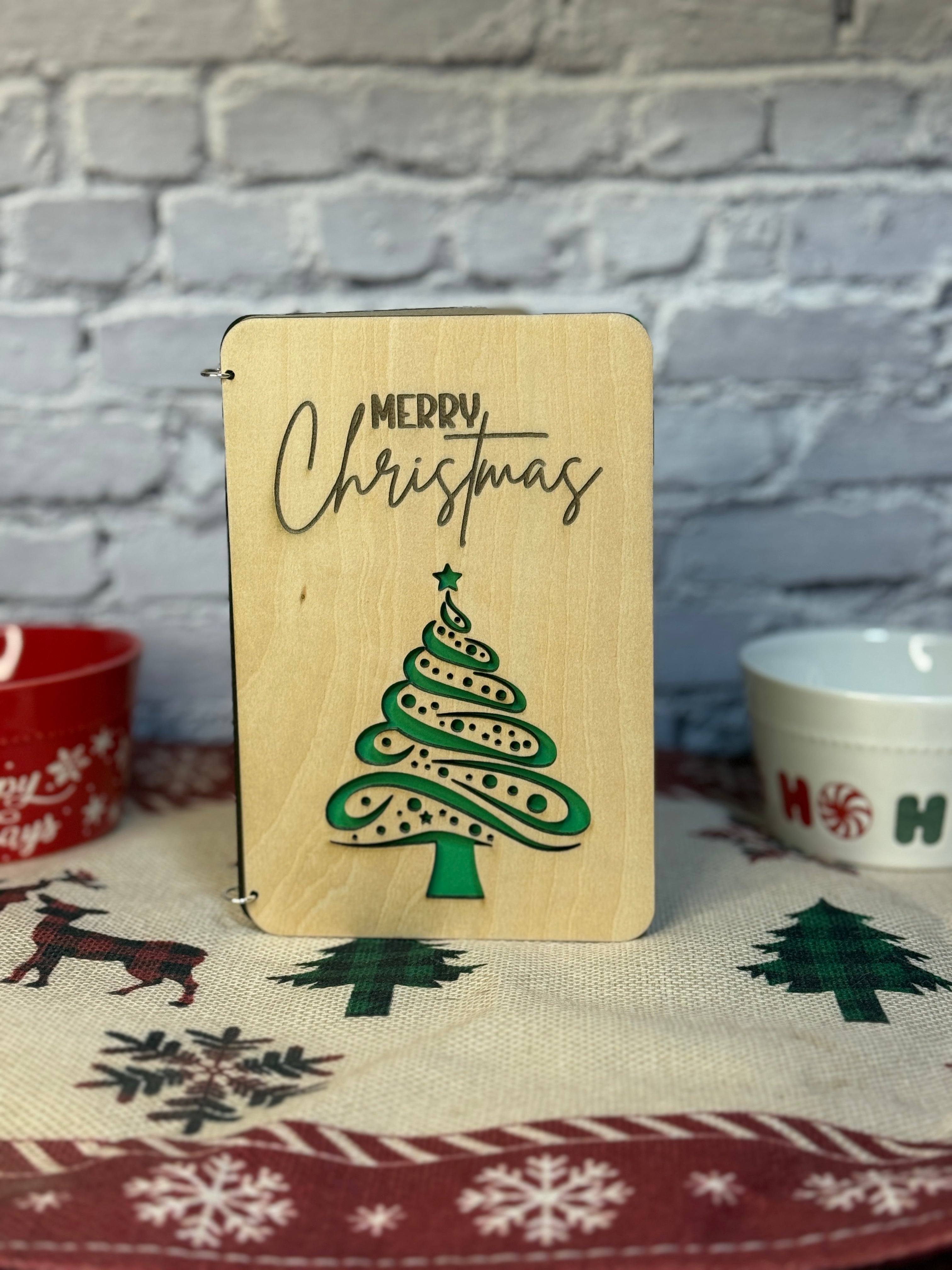 Wooden Christmas Card