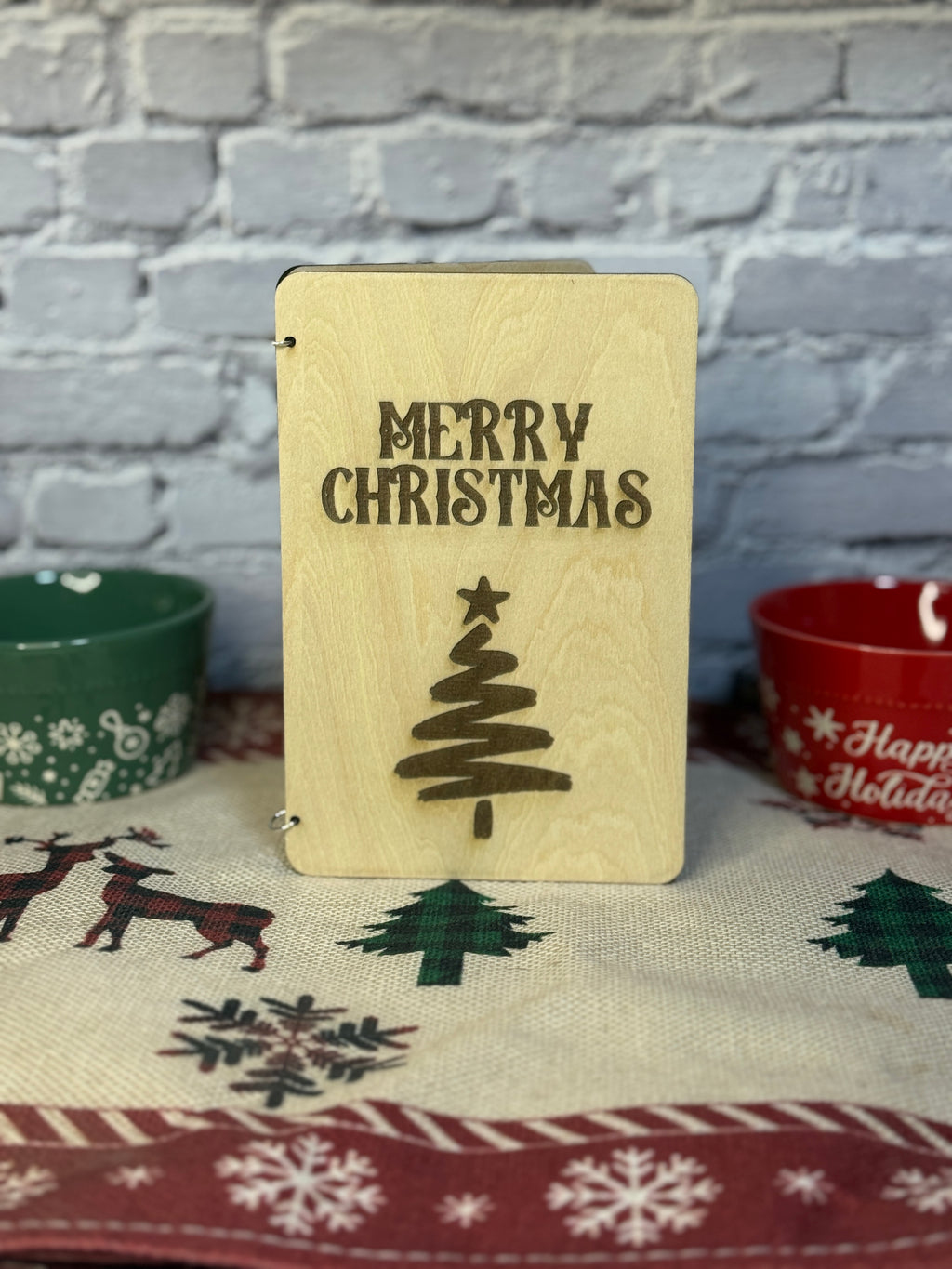 Wooden Christmas Card