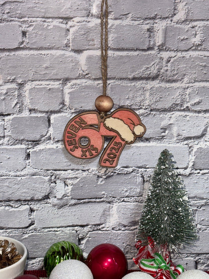 6 7 Christmas Tree Ornament - Rustic Aura