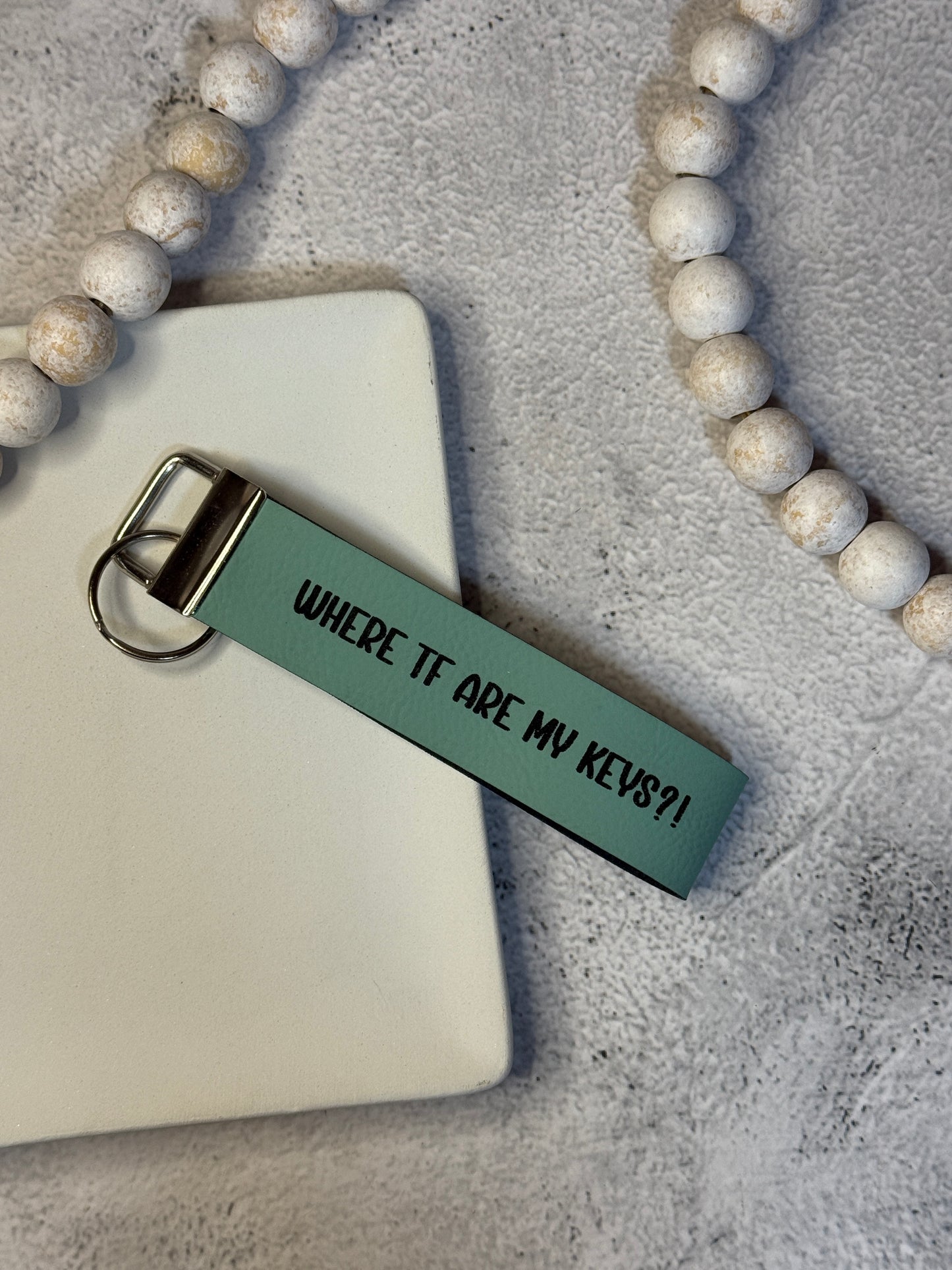 Where TF Are My Keys Wristlet Keychain