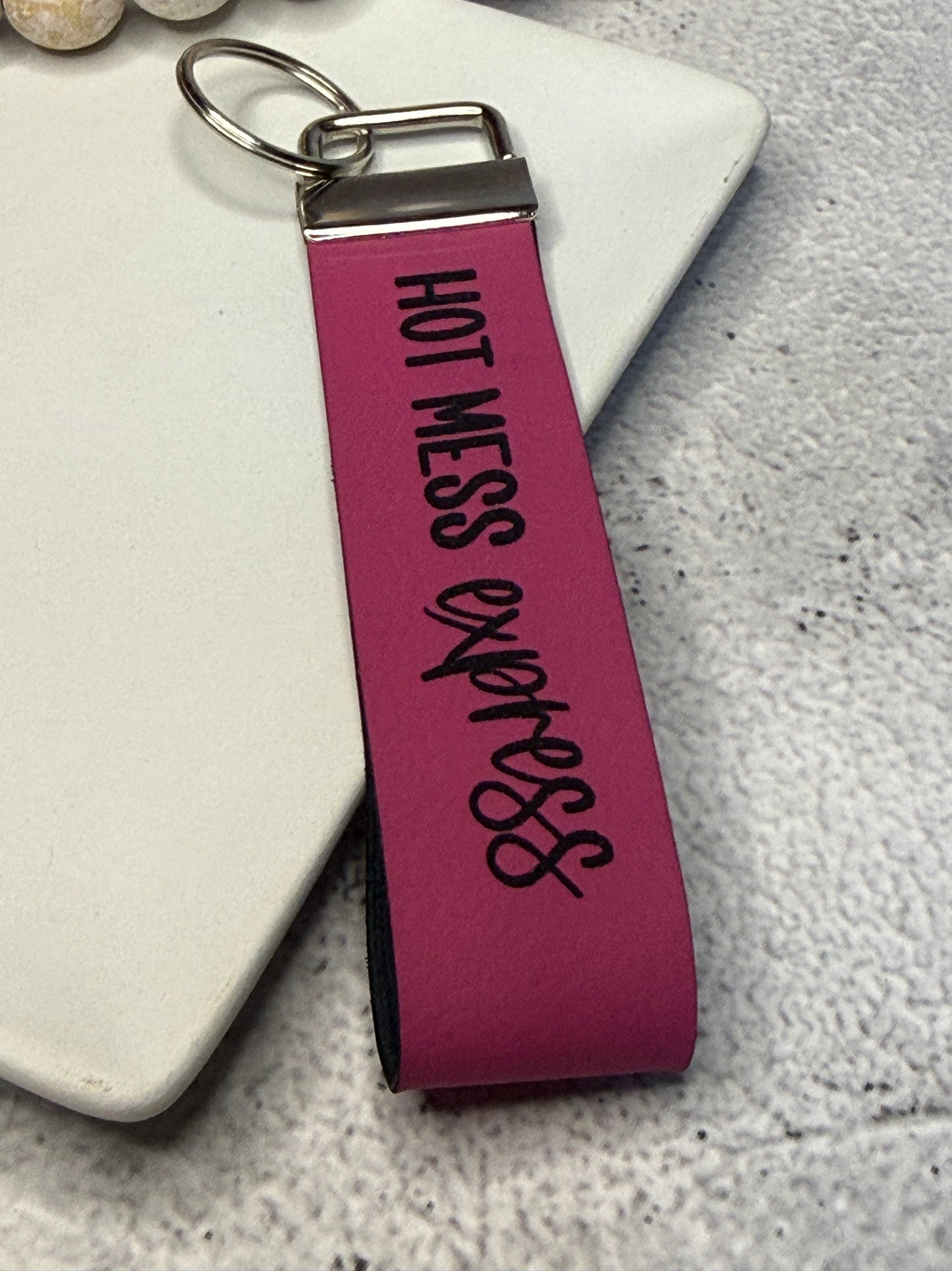 Custom Leatherette Wristlet Keychain