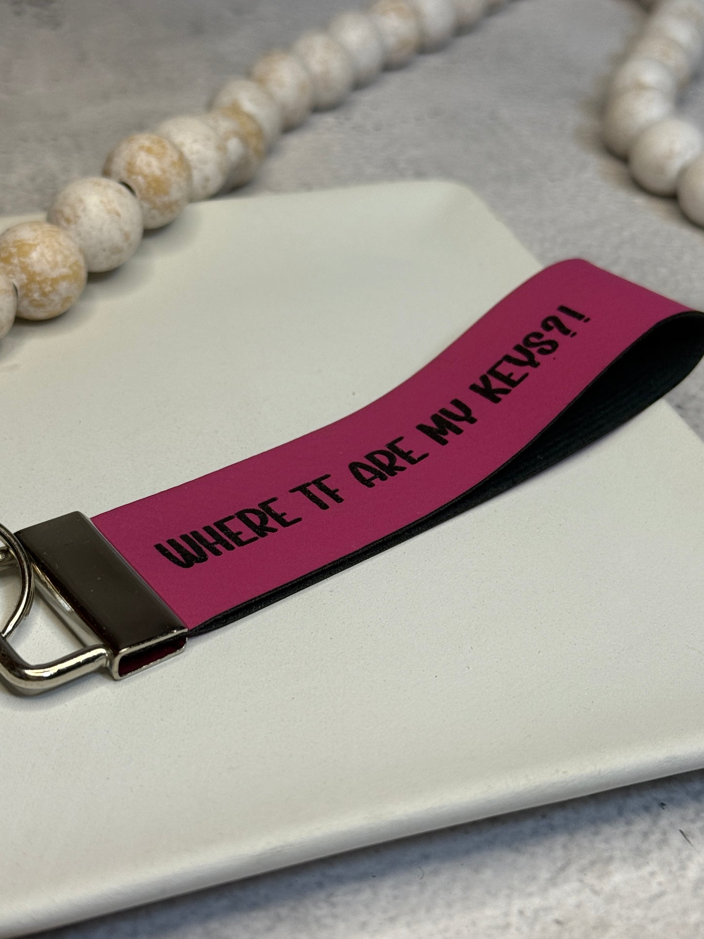 Where TF Are My Keys Wristlet Keychain