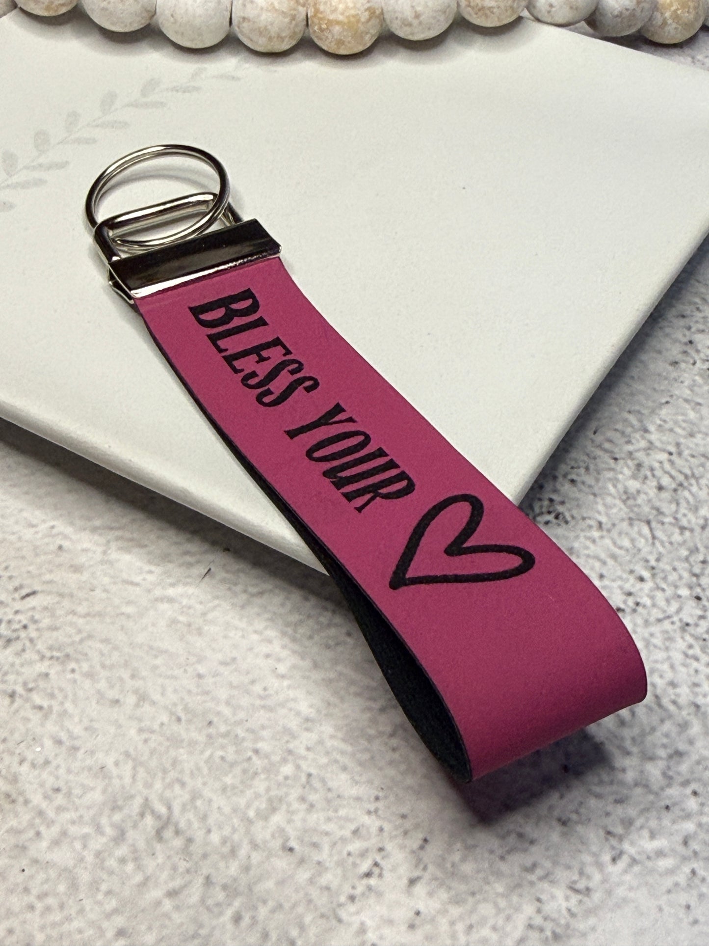 Custom Leatherette Wristlet Keychain