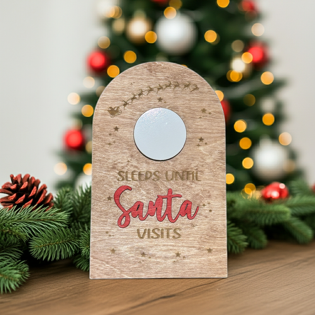 Sleeps Until Santa Visits Sign