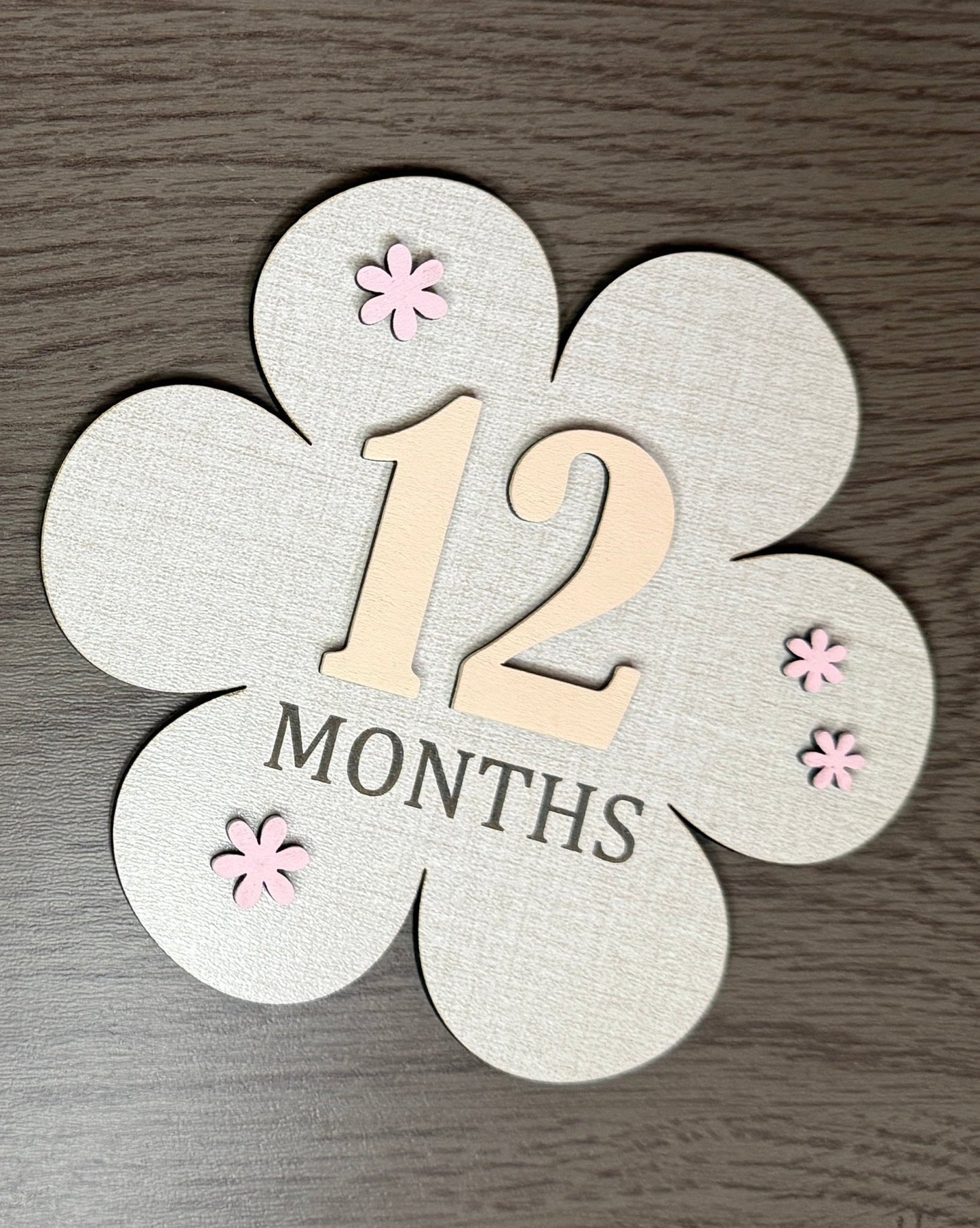 Floral Baby Milestone & Keepsake Set | 14 - Piece Engraved Wood Set - Rustic Aura