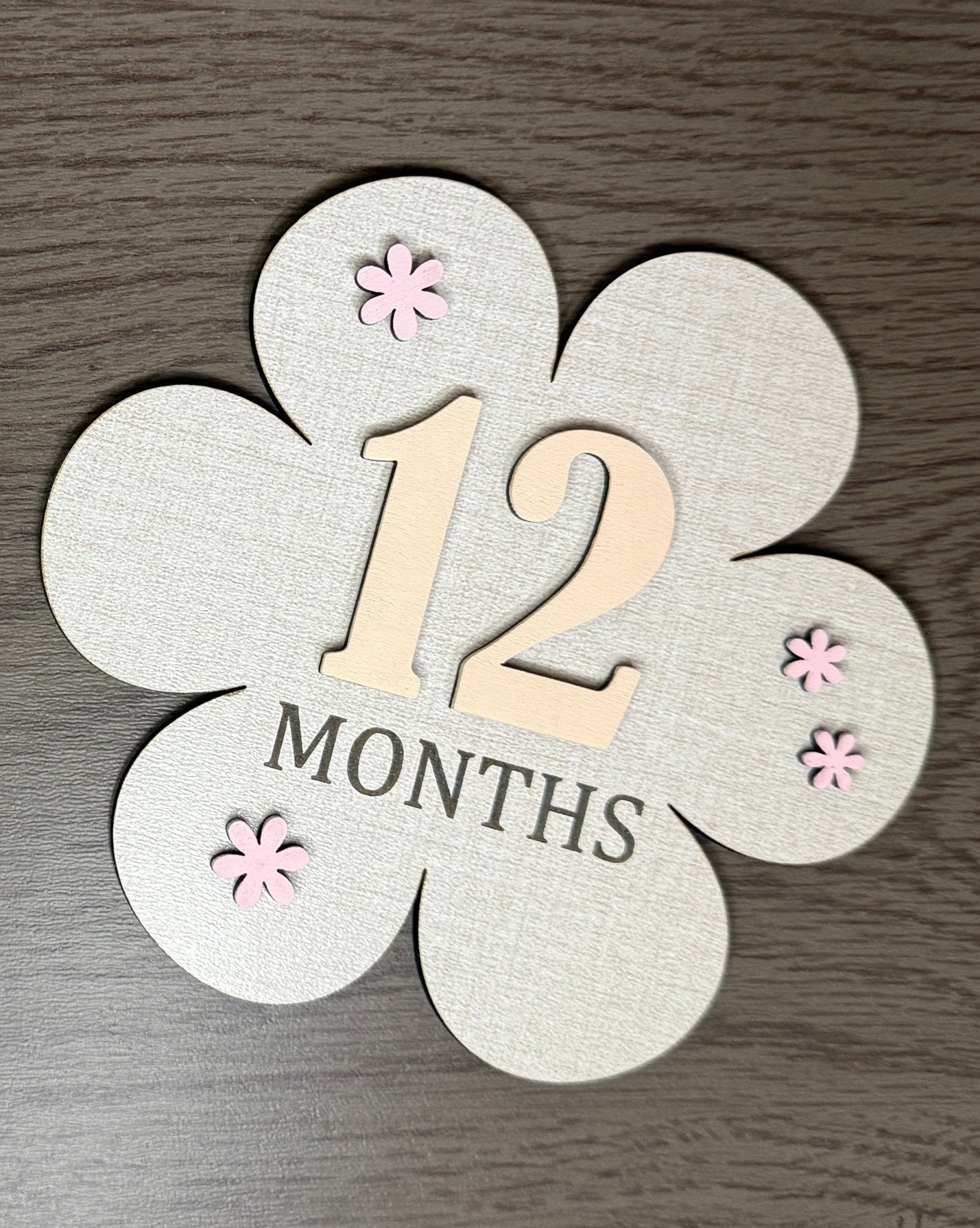 Floral Baby Milestone & Keepsake Set | 14 - Piece Engraved Wood Set - Rustic Aura