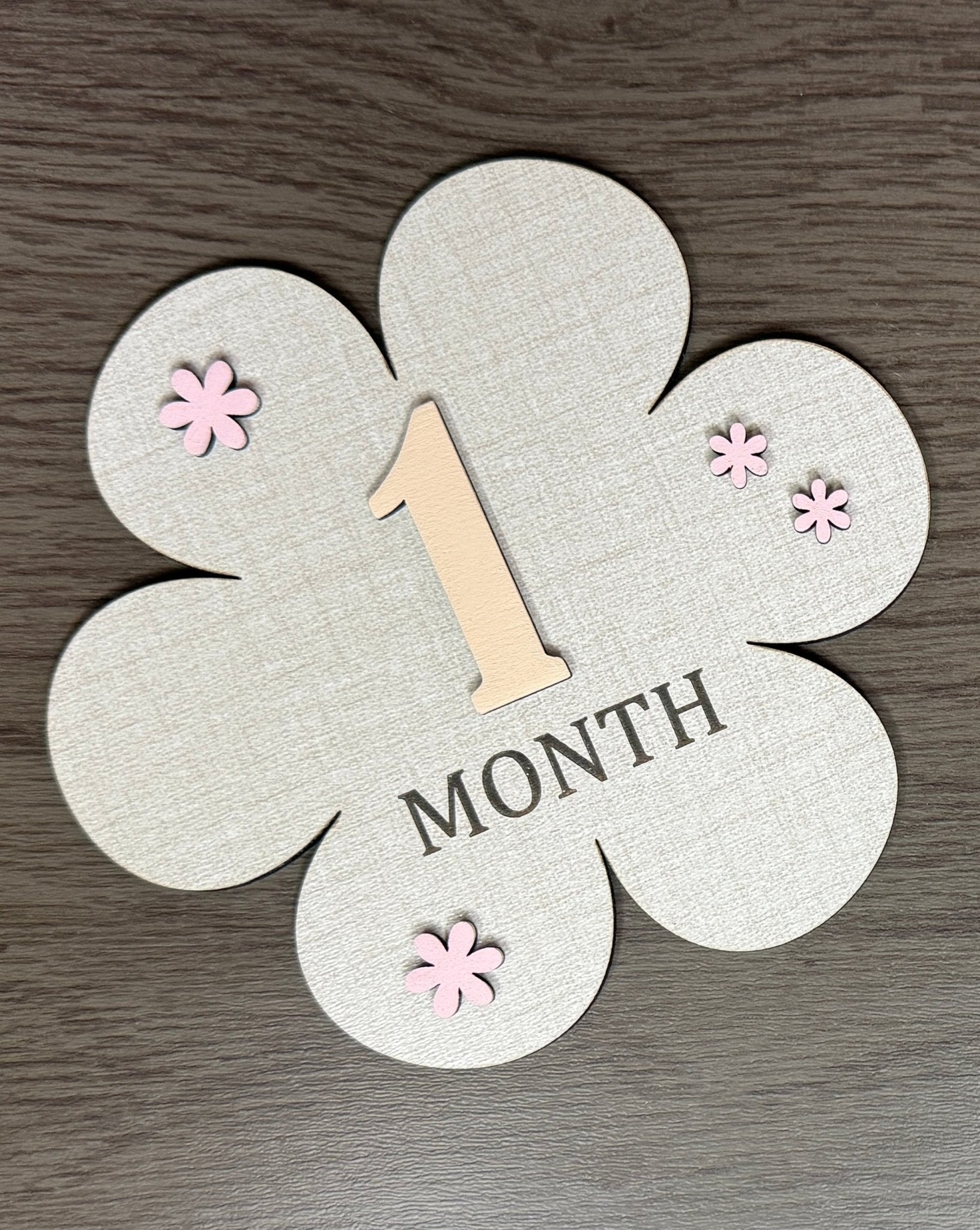 Floral Baby Milestone & Keepsake Set | 14 - Piece Engraved Wood Set - Rustic Aura