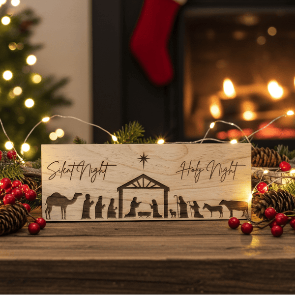 Nativity Scene Sign - Rustic Aura