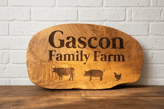 Personalized Olive Wood Charcuterie Board - Custom Engraved Cutting & Serving Board - Rustic Aura