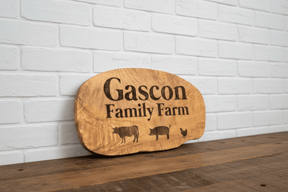 Personalized Olive Wood Charcuterie Board - Custom Engraved Cutting & Serving Board - Rustic Aura