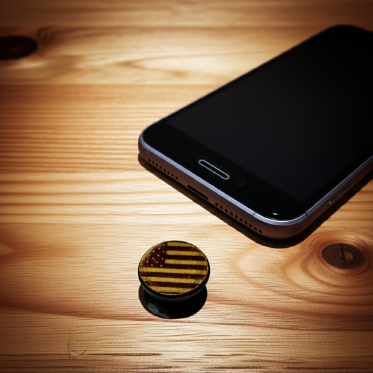 wood phone grip