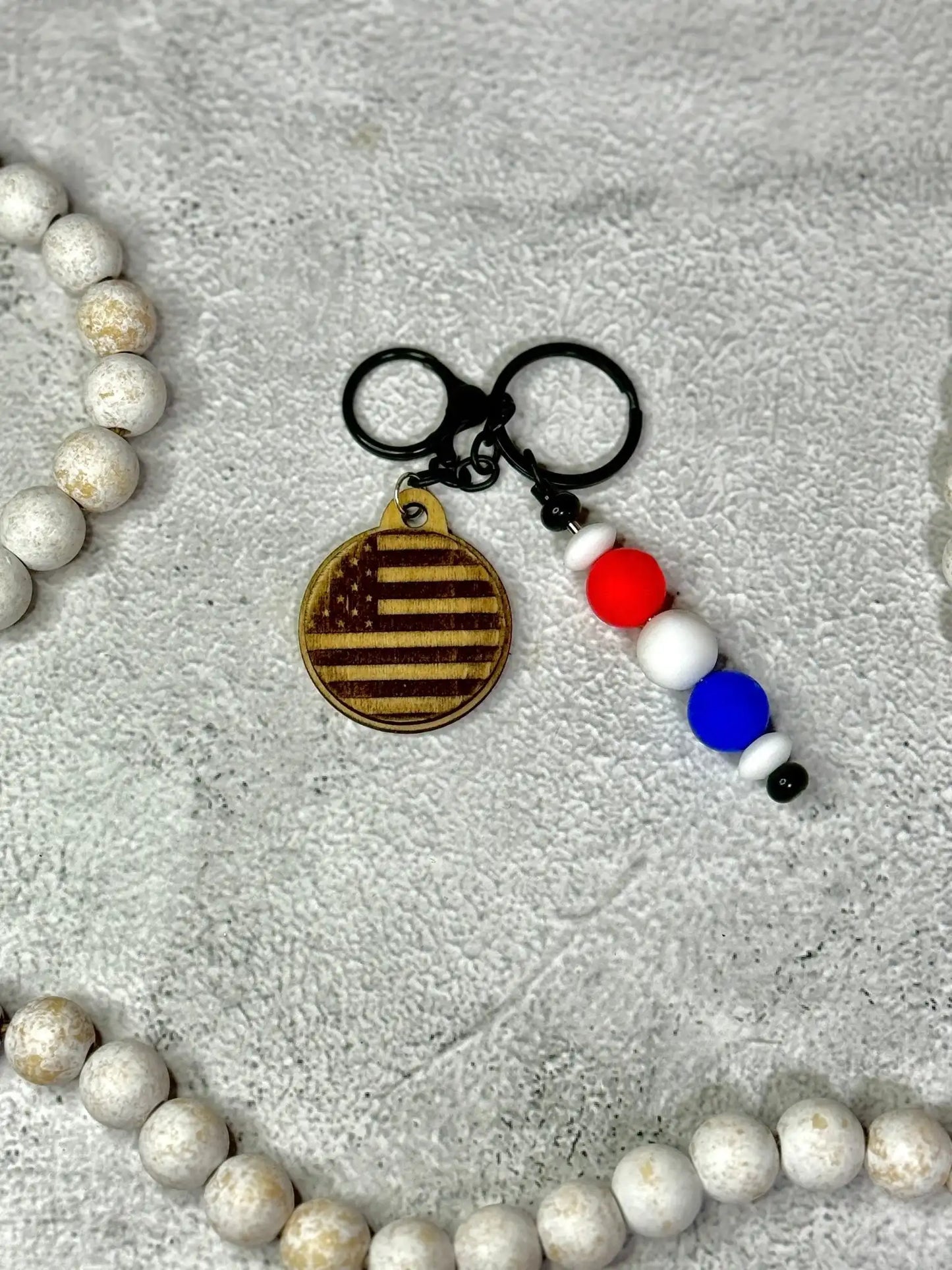 American Flag Keychain - Rustic Aura