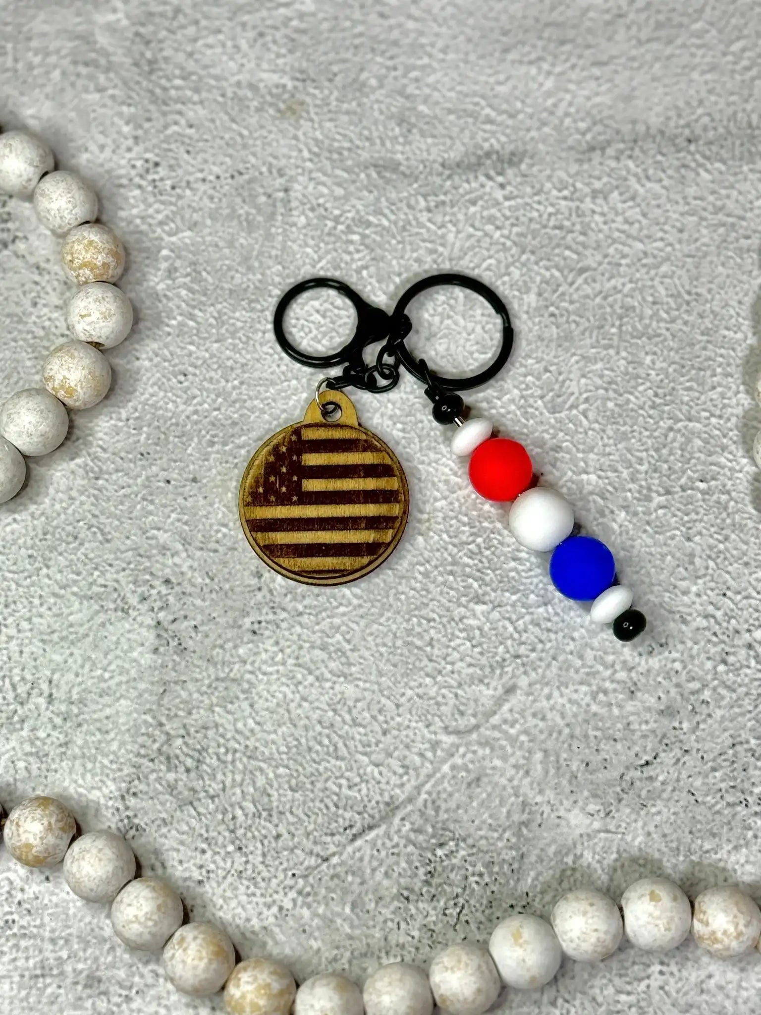 American Flag Keychain - Rustic Aura