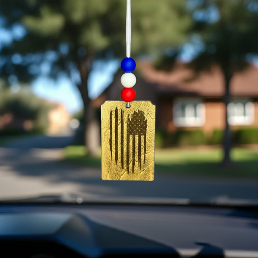 engraved wooden car freshener