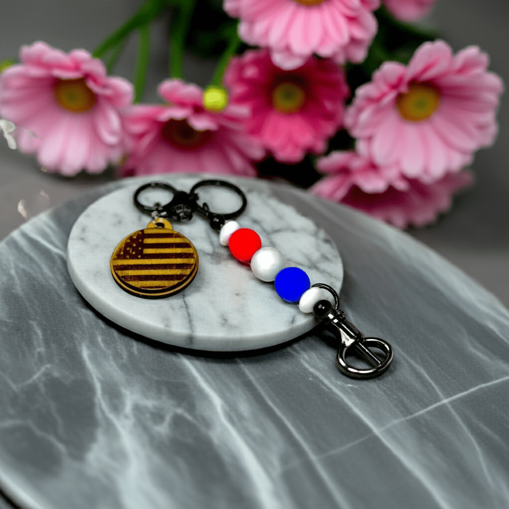 American Flag Keychain - Rustic Aura