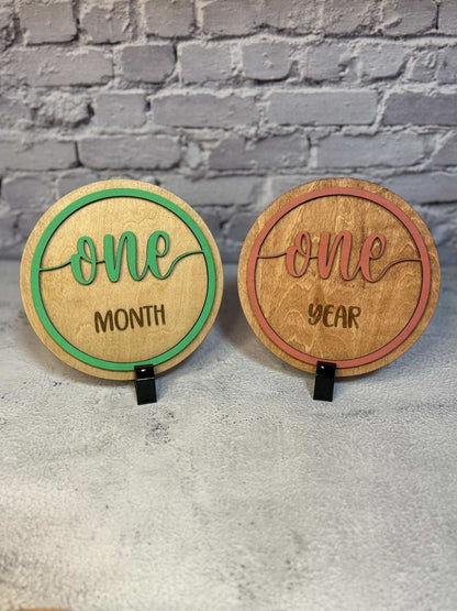 Baby Monthly Milestone Discs - Rustic Aura