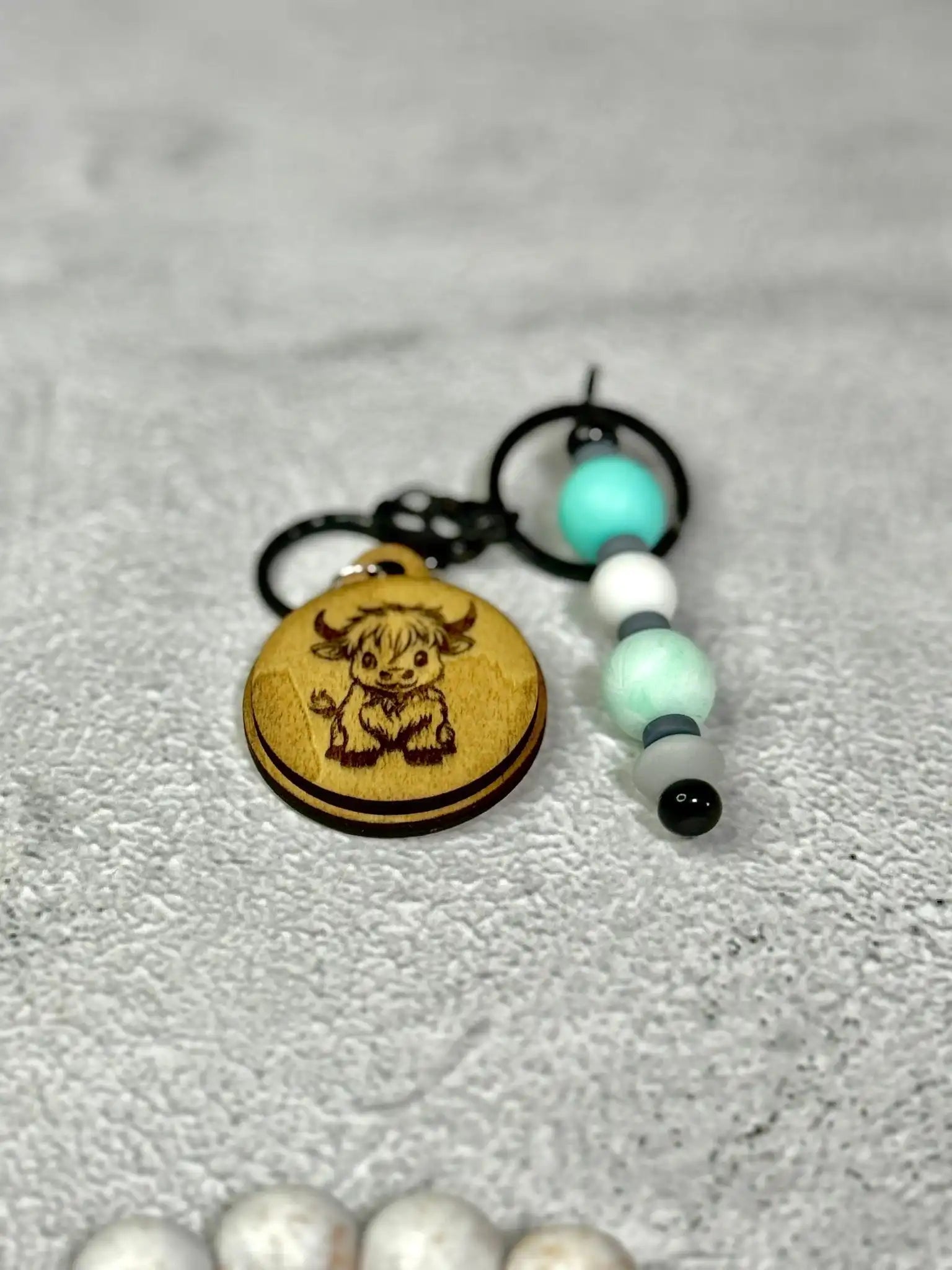 Baby Highland Cow Keychain - Rustic Aura