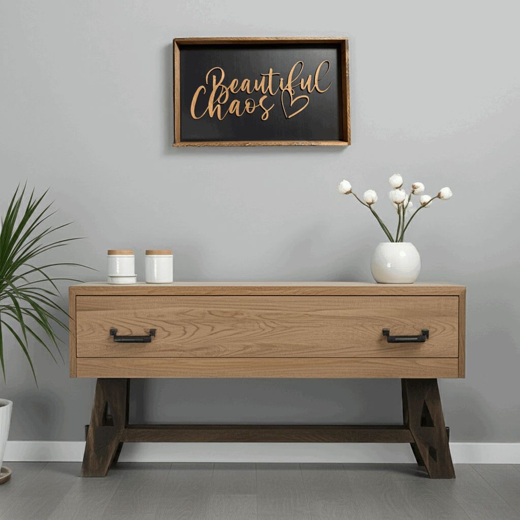 Framed 'Beautiful Chaos' Sign - Rustic Aura