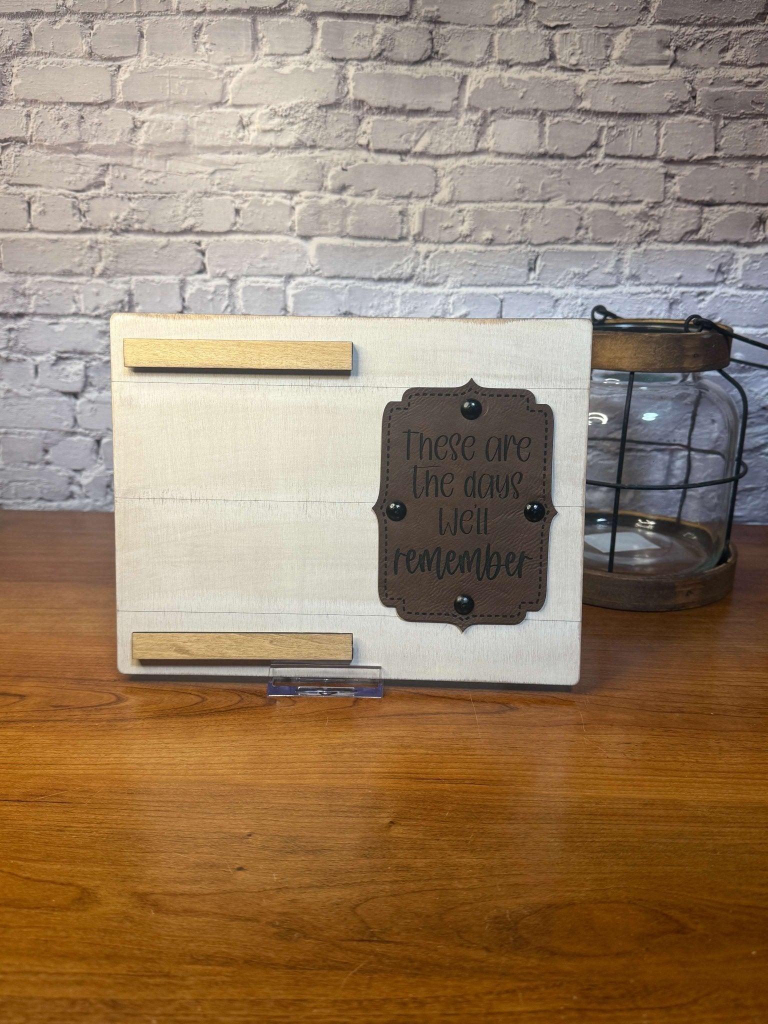 Wood with Leather Accent Photo Frame | These are the days we'll remember - Rustic Aura