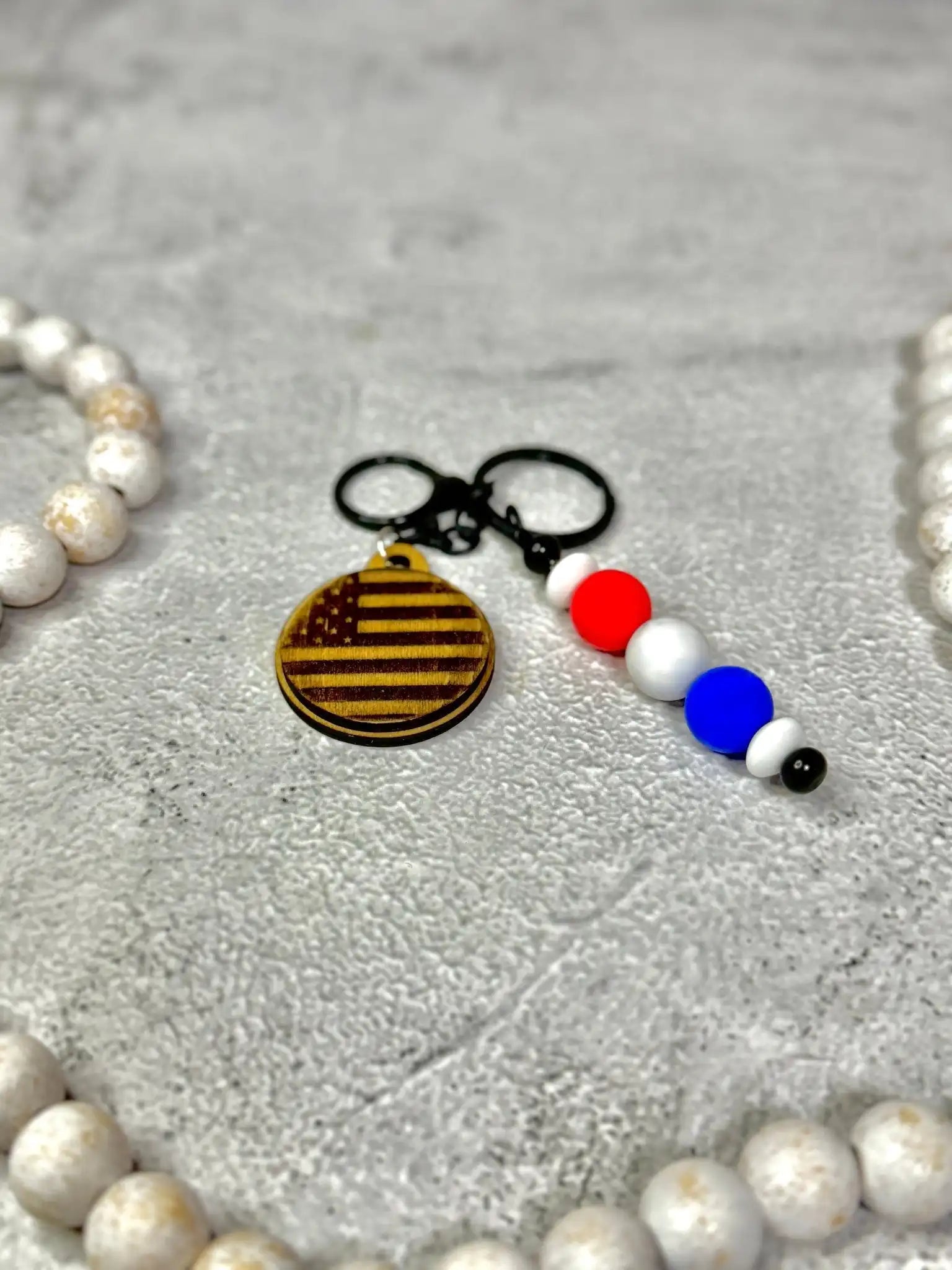 American Flag Keychain - Rustic Aura