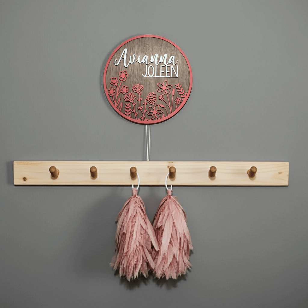 Name Round Hanger - Rustic Aura
