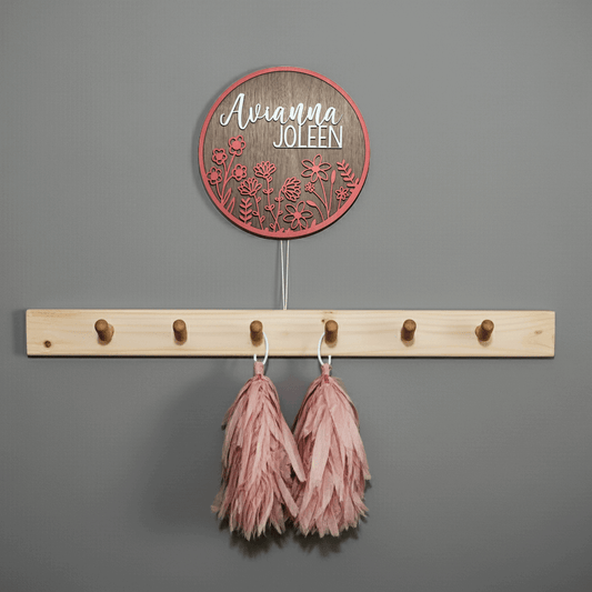 Name Round Hanger - Rustic Aura