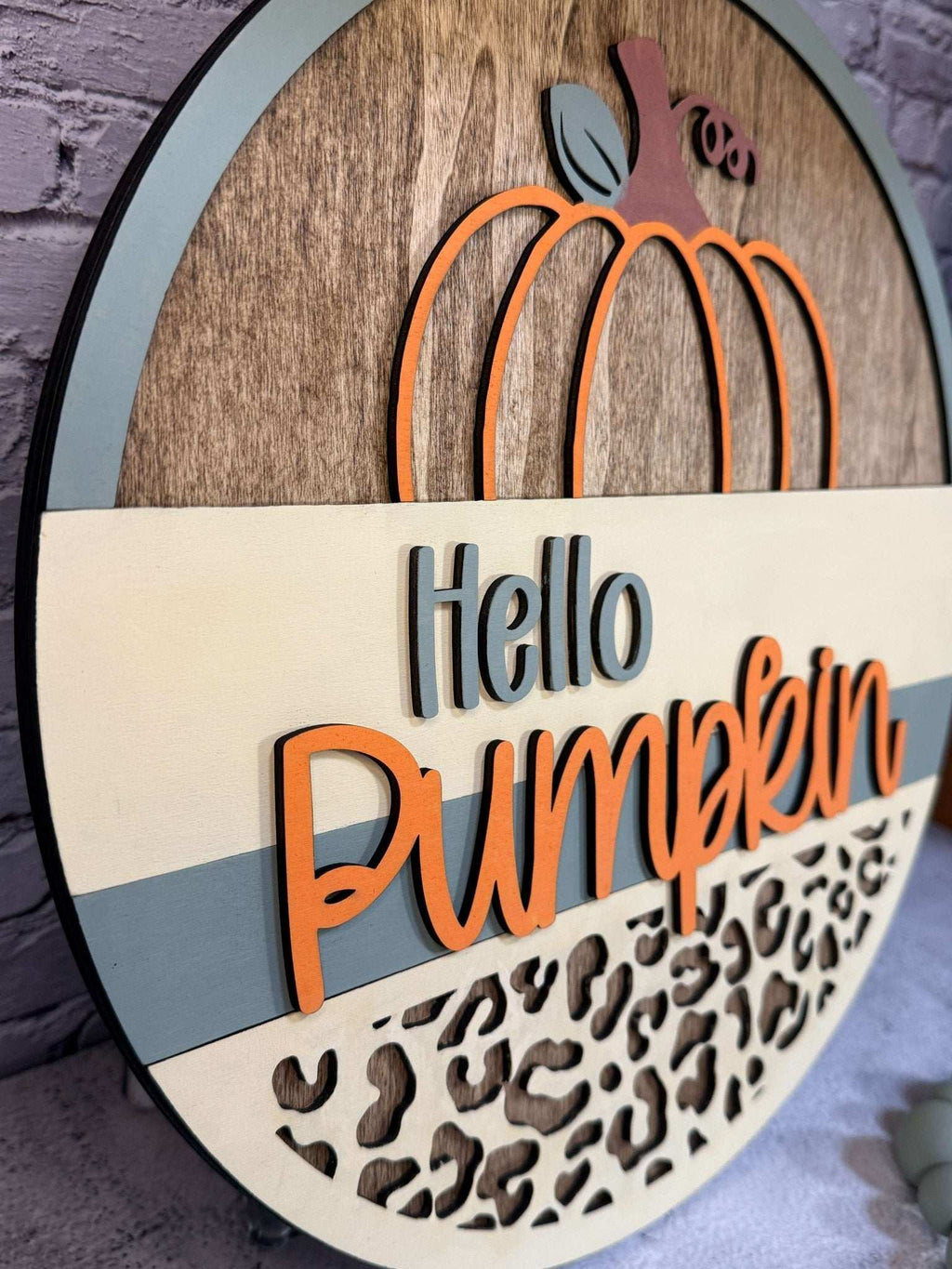 Hello Pumpkin Door Hanger - Rustic Aura