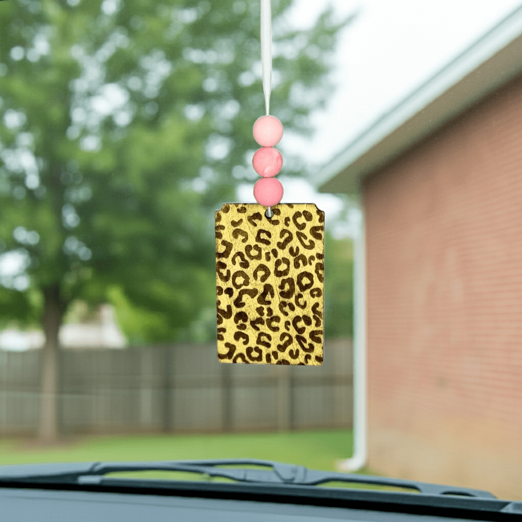 Leopard Print Car Freshener - Rustic Aura