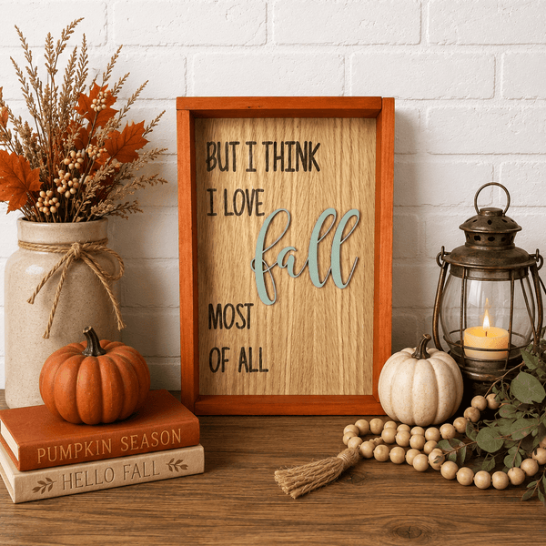 But I Think I Love Fall Most of All Wooden Sign - Rustic Aura