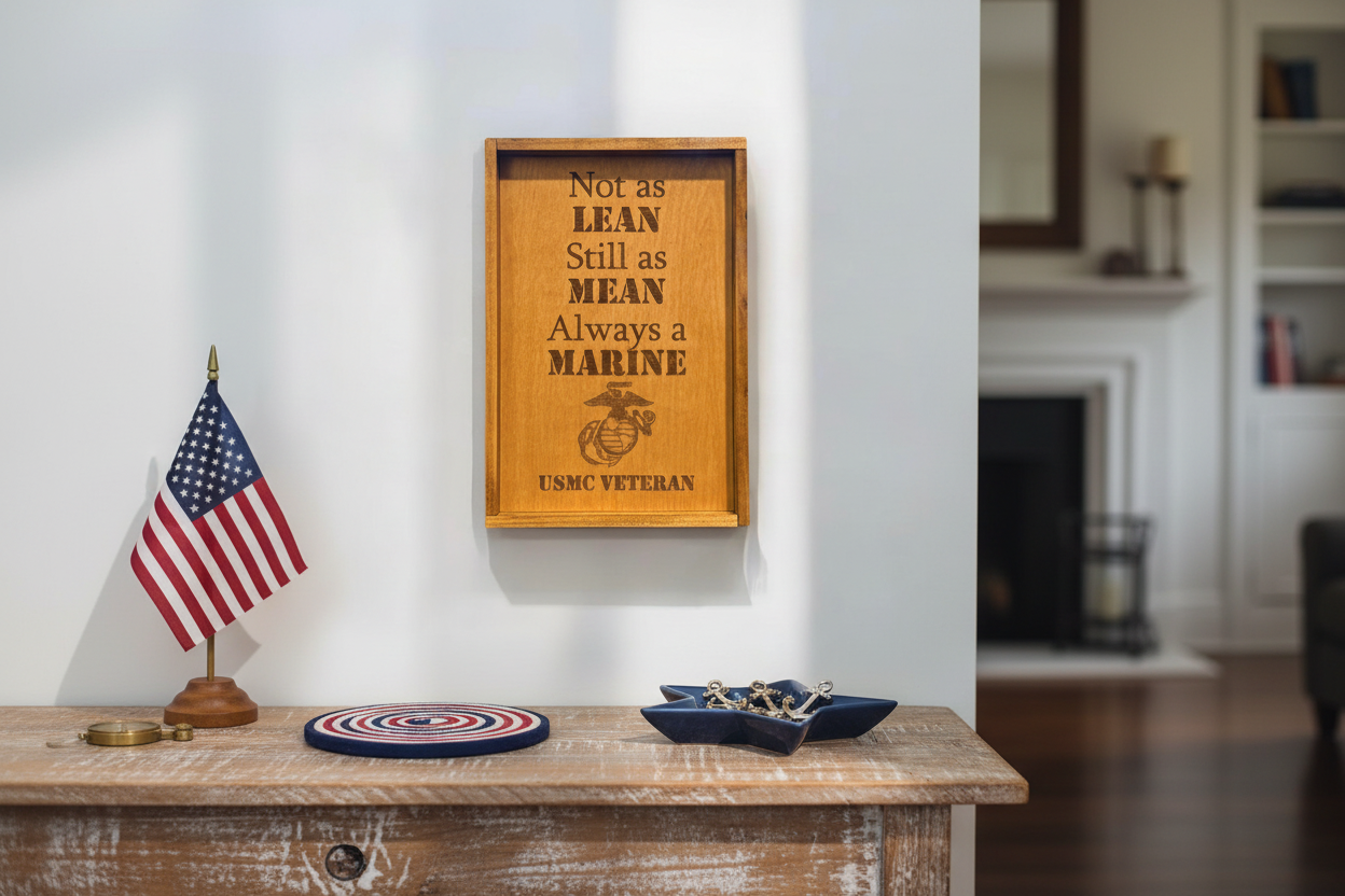 Marine Sign Hanging Above Decorated Table